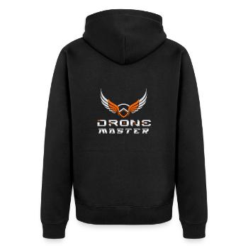 Drone Drones Drone Flight Drone Pilot - Unisex Premium Organic Zip Hoodie - black - Back - Nico (187cm)