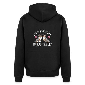 Miniature Australian Shepherd - Unisex Premium Organic Zip Hoodie - black - Back - Nico (187cm)