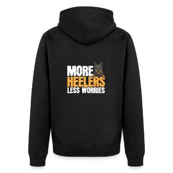Australian Cattle Dog Red Blue Heeler - Unisex Premium Bio Zip Hoodie - Schwarz - Hinten - Nico (187cm)