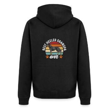 Australian Cattle Dog Red Blue Heeler - Unisex Premium Bio Zip Hoodie - Schwarz - Hinten - Nico (187cm)