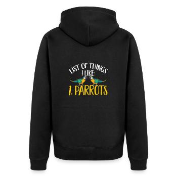 Yellow-breasted Macaw Parrot Blue And Yellow Macaw - Unisex Premium Organic Zip Hoodie - black - Back - Nico (187cm)