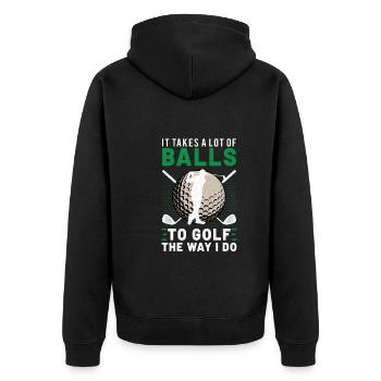 Golf Player Golfer Golf Golf Cart Golf Mom - Unisex Premium Bio Zip Hoodie - Schwarz - Hinten - Nico (187cm)