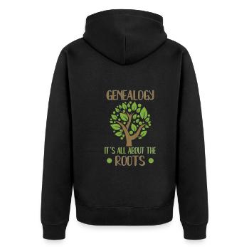 Arbre généalogique Historien de la famille Généalogie Généalogie - Veste à capuche bio Premium Unisexe - noir - Dos - Nico (187cm)