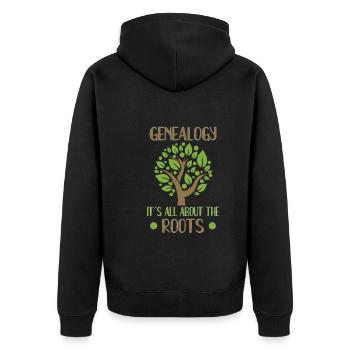 Arbre généalogique Historien de la famille Généalogie Généalogie - Veste à capuche bio Premium Unisexe - noir - Dos - Nico (187cm)