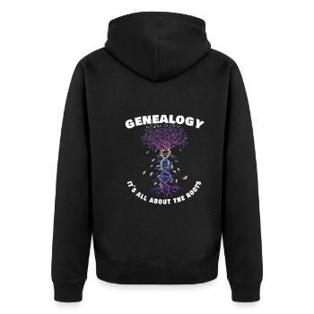 Arbre généalogique Historien de la famille Généalogie Généalogie - Veste à capuche bio Premium Unisexe - noir - Dos - Nico (187cm)
