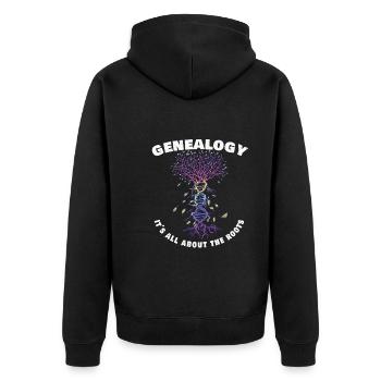 Arbre généalogique Historien de la famille Généalogie Généalogie - Veste à capuche bio Premium Unisexe - noir - Dos - Nico (187cm)