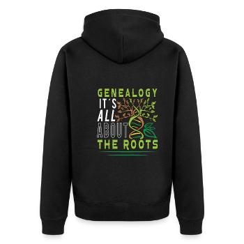 Arbre généalogique Historien de la famille Généalogie Généalogie - Veste à capuche bio Premium Unisexe - noir - Dos - Nico (187cm)