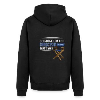 writer producer actor director filmmaker - Unisex Premium Bio Zip Hoodie - Schwarz - Hinten - Nico (187cm)