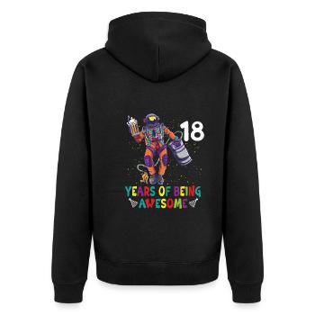 Astronaute Astronomie Système Solaire Espace Enfants - Veste à capuche bio Premium Unisexe - noir - Dos - Nico (187cm)