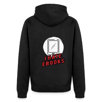 Book Reader Reading Literature Bookworm Gift Idea - Unisex Premium Organic Zip Hoodie - black - Back - Nico (187cm)