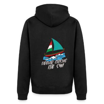 Sailing Sailboat Boating Retirement Plan Yacht - Unisex Premium Bio Zip Hoodie - Schwarz - Hinten - Nico (187cm)