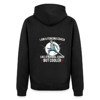 Fechten Trainer Fechter Zaun Sohn Tochter - Unisex Premium Bio Zip Hoodie - Schwarz - Hinten - Nico (187cm)