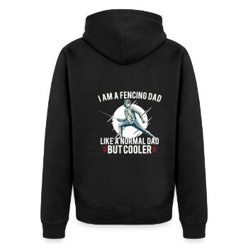 Fechten Vater Fechter Zaun Sohn Tochter - Unisex Premium Bio Zip Hoodie - Schwarz - Hinten - Nico (187cm)