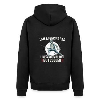 Fechten Vater Fechter Zaun Sohn Tochter - Unisex Premium Bio Zip Hoodie - Schwarz - Hinten - Nico (187cm)