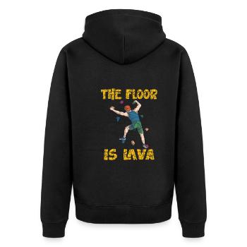 Wall Climbing Hiking Rock Climbing Hiker Camping - Unisex Premium Bio Zip Hoodie - Schwarz - Hinten - Nico (187cm)