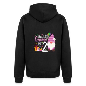 Ce petit gnome est 2 filles d’anniversaire - Veste à capuche bio Premium Unisexe - noir - Dos - Nico (187cm)