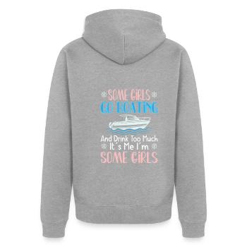 Boating Boat Captain Pontoon Sailor Cruising - Unisex Premium Organic Zip Hoodie - heather grey - Back - Nico (187cm)