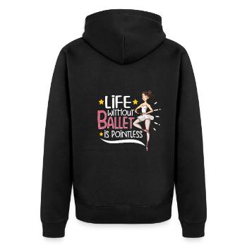 Ballet Ballerina Dance Dancer Dancing Ballet Gift - Unisex Premium Organic Zip Hoodie - black - Back - Nico (187cm)