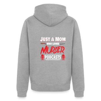 True Crime Murder Spy Crime Intérêt Idée cadeau - Veste à capuche bio Premium Unisexe - gris chiné - Dos - Nico (187cm)