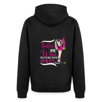Ballet Ballerina Dance Dancer Dancing Ballet Gift - Unisex Premium Bio Zip Hoodie - Schwarz - Hinten - Nico (187cm)