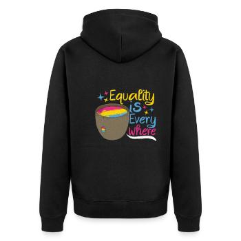 Pansexual Gay Pansexuality Asexual Asexuality - Unisex Premium Organic Zip Hoodie - black - Back - Nico (187cm)