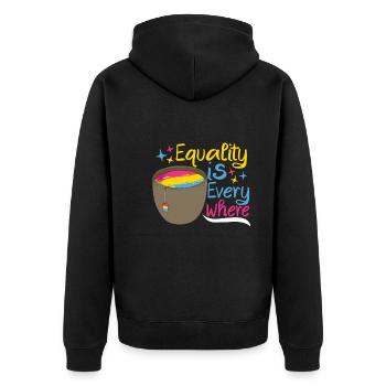 Pansexual Gay Pansexuality Asexual Asexuality - Unisex Premium Organic Zip Hoodie - black - Back - Nico (187cm)