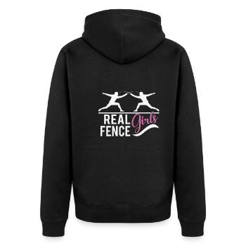 Female Fencing Girl Fencer Fence - Unisex Premium Bio Zip Hoodie - Schwarz - Hinten - Nico (187cm)
