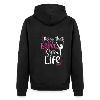 Ballet Ballerina Dance Dancer Dancing Ballet Gift - Unisex Premium Bio Zip Hoodie - Schwarz - Hinten - Nico (187cm)