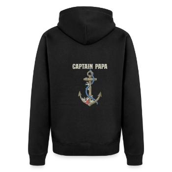 Bateau Papa Capitaine de bateau Ponton Marin Croisière - Veste à capuche bio Premium Unisexe - noir - Dos - Nico (187cm)