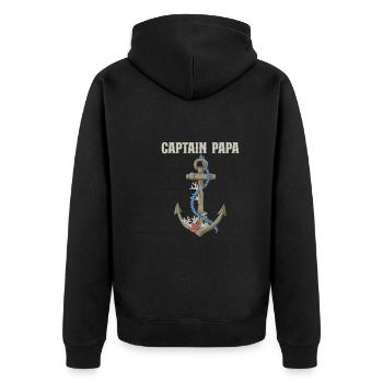 Bateau Papa Capitaine de bateau Ponton Marin Croisière - Veste à capuche bio Premium Unisexe - noir - Dos - Nico (187cm)