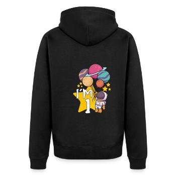 Astronaute Astronomie Système Solaire Espace Enfants - Veste à capuche bio Premium Unisexe - noir - Dos - Nico (187cm)
