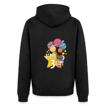 Astronaute Astronomie Système Solaire Espace Enfants - Veste à capuche bio Premium Unisexe - noir - Dos - Nico (187cm)