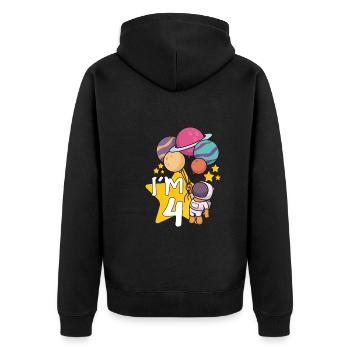 Astronaute Astronomie Système Solaire Espace Enfants - Veste à capuche bio Premium Unisexe - noir - Dos - Nico (187cm)