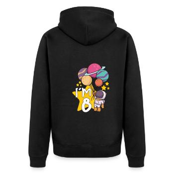 Astronaute Astronomie Système Solaire Espace Enfants - Veste à capuche bio Premium Unisexe - noir - Dos - Nico (187cm)