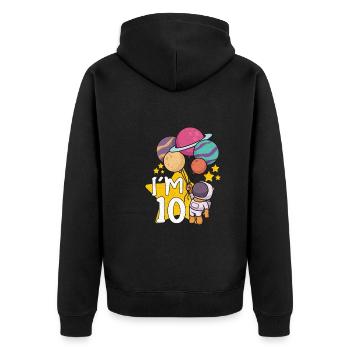 Astronaute Astronomie Système Solaire Espace Enfants - Veste à capuche bio Premium Unisexe - noir - Dos - Nico (187cm)