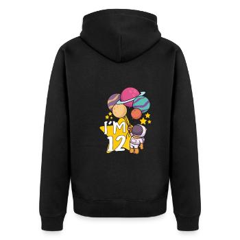 Astronaute Astronomie Système Solaire Espace Enfants - Veste à capuche bio Premium Unisexe - noir - Dos - Nico (187cm)