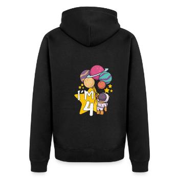 Astronaute Astronomie Système Solaire Espace Enfants - Veste à capuche bio Premium Unisexe - noir - Dos - Nico (187cm)