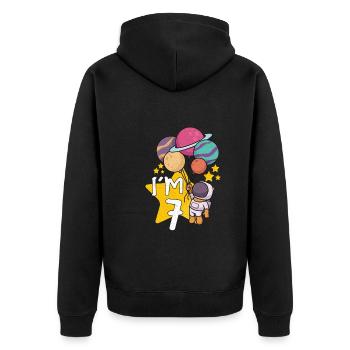 Astronaute Astronomie Système Solaire Espace Enfants - Veste à capuche bio Premium Unisexe - noir - Dos - Nico (187cm)