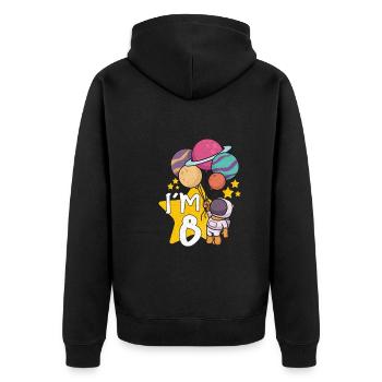 Astronaute Astronomie Système Solaire Espace Enfants - Veste à capuche bio Premium Unisexe - noir - Dos - Nico (187cm)