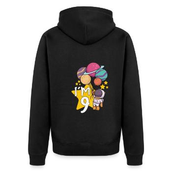 Astronaute Astronomie Système Solaire Espace Enfants - Veste à capuche bio Premium Unisexe - noir - Dos - Nico (187cm)