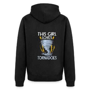 Meteorologie-kindertornado-sturm, Der Sturm-fan - Unisex Premium Bio Zip Hoodie - Schwarz - Hinten - Nico (187cm)