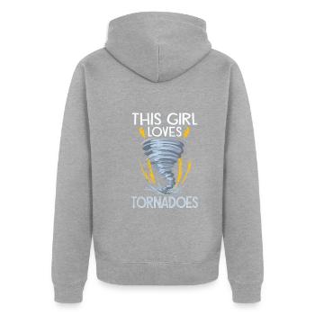 Meteorologie-kindertornado-sturm, Der Sturm-fan - Unisex Premium Organic Zip Hoodie - heather grey - Back - Nico (187cm)