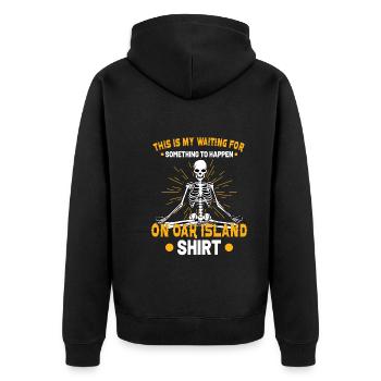 Oak Island Schatzsuche Geheimnis Von Oak Island - Unisex Premium Bio Zip Hoodie - Schwarz - Hinten - Nico (187cm)