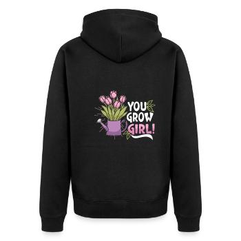 Gardening Plants Gardener Plantation Nature Gift - Unisex Premium Organic Zip Hoodie - black - Back - Nico (187cm)