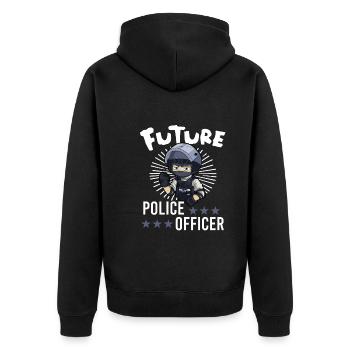 Bureau de police des policiers - Veste à capuche bio Premium Unisexe - noir - Dos - Nico (187cm)