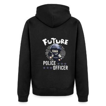 Bureau de police des policiers - Veste à capuche bio Premium Unisexe - noir - Dos - Nico (187cm)