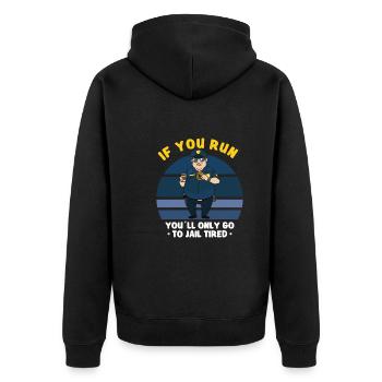 Bureau de police des policiers - Veste à capuche bio Premium Unisexe - noir - Dos - Nico (187cm)