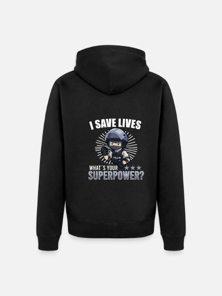 Police Cop Officer Police Office - Unisex Premium Organic Zip Hoodie - black
