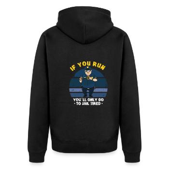 Bureau de police des policiers - Veste à capuche bio Premium Unisexe - noir - Dos - Nico (187cm)