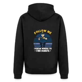 Bureau de police des policiers - Veste à capuche bio Premium Unisexe - noir - Dos - Nico (187cm)